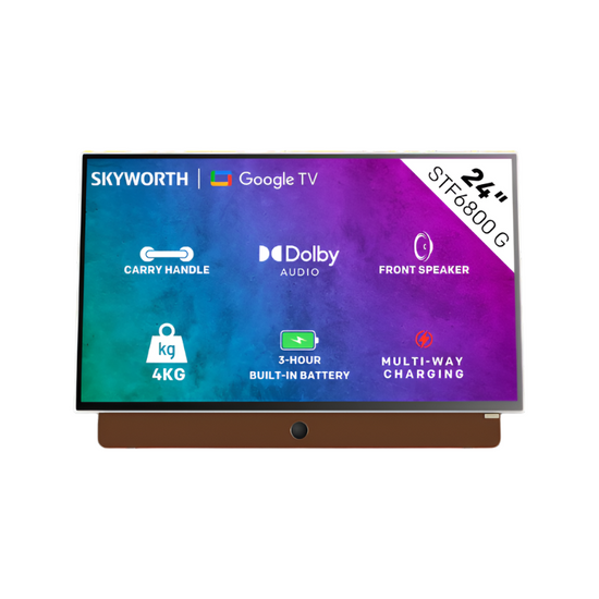Skyworth 24" STF6800 Portable Google TV with Battery Rust Orange