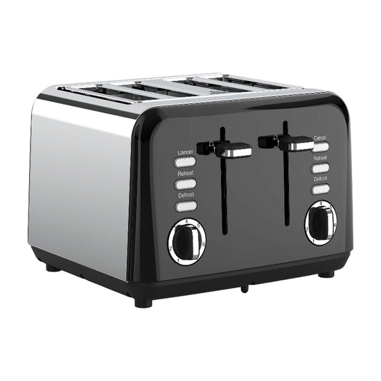Swan Townhouse Stainless Steel Black 4 Slice Toaster STH4B