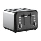 Swan Townhouse Stainless Steel Black 4 Slice Toaster STH4B