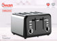 Swan Townhouse Stainless Steel Black 4 Slice Toaster STH4B