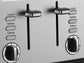 Swan Townhouse Stainless Steel Silver 4 Slice Toaster STH4S