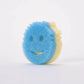 Scrub Mommy coloured sponges in use