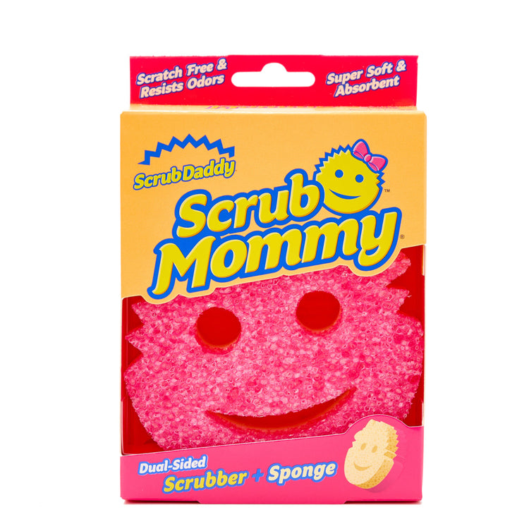 Scrub Mommy pink dual-sided scrubbing sponge