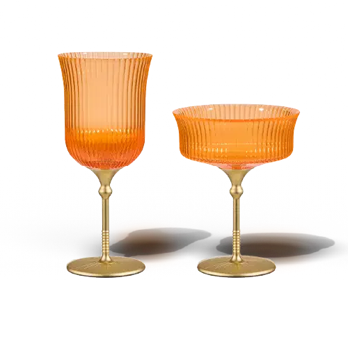 Fieldbar Sun Glasses Set Wine & Coupe Orchard Orange