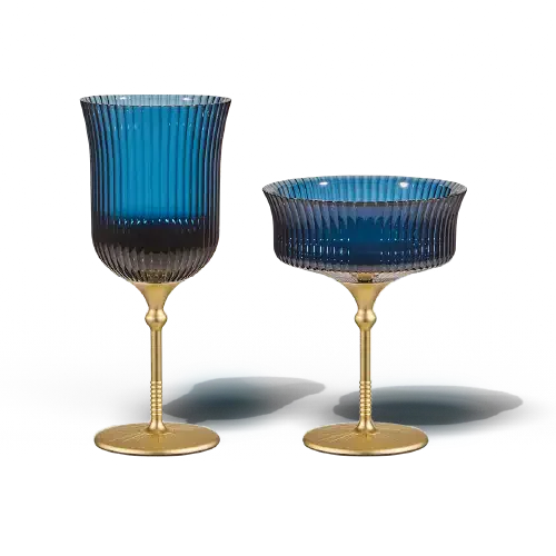 Fieldbar Sun Glasses Set Wine & Coupe Sea Boat Blue