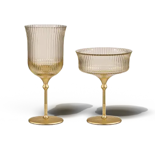 Fieldbar Sun Glasses Set Wine & Coupe Safari White