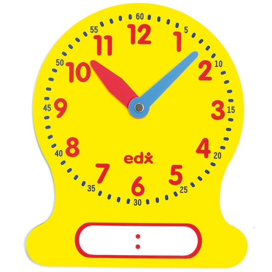 EDX Education - Clock Write & Wipe - Demo - 12Hr Magnetic - 1pcs