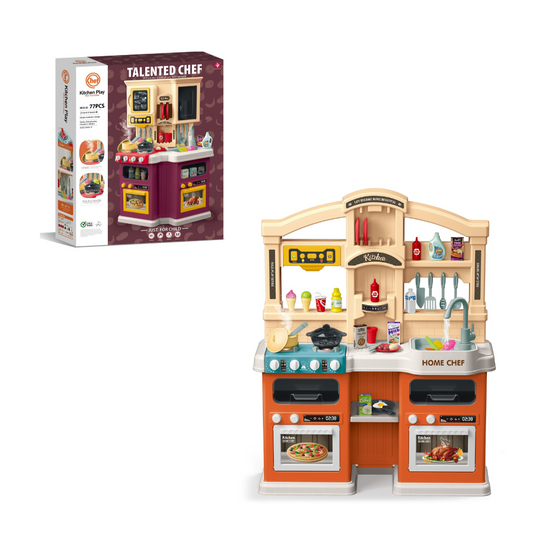 Cogo - Orange Pretend & Play Kitchen Set - 67 Accessories