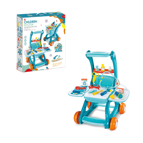 Cogo - 2-in-1 Doctor Kit & Convertible Trolley - Medical Role-Play Set