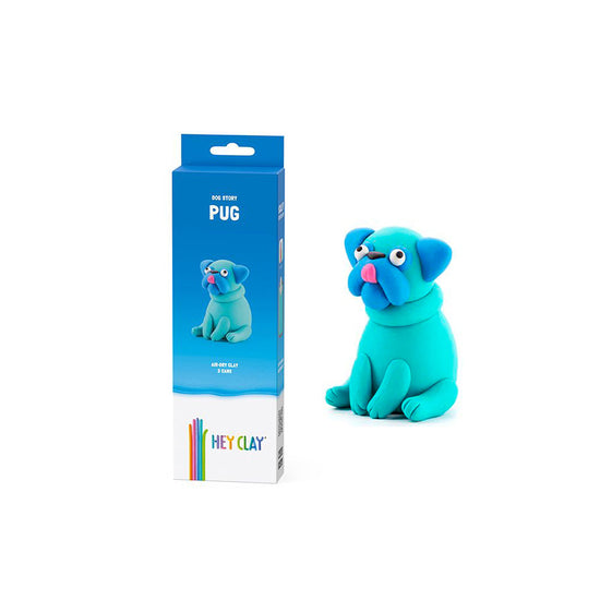 Hey Clay - Modelling Air-Dry Clay with Fun Interactive App - Pug, Series Dog Story, 3 cans
