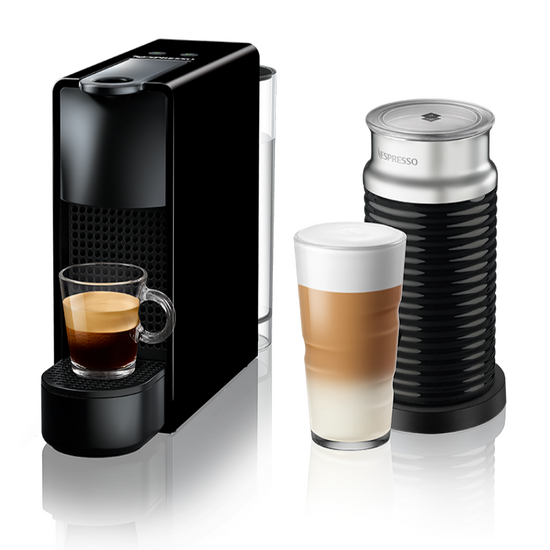 Nespresso Essenza Mini Coffee Machine with Aeroccino Milk Frother Bundle Black - 90009465