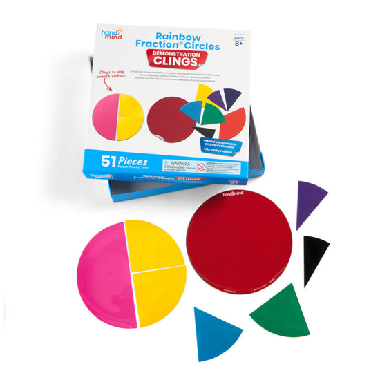 Greenbean Mathematics - Rainbow Fractionﾂｮ Circles Demonstration Clings: 51 Pieces