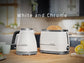 Beko Off White & Chrome Cosmopolis Dome Kettle & 2 Slice Toaster Set