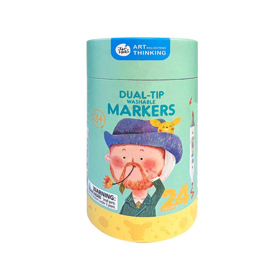 Jar Melﾃｳ - Dual - Tip Washable Markers - 24 Colours