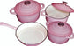 Cast Iron Pot Set 7 Piece Enamel Pink CH1155
