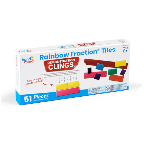 Greenbean Mathematics - Rainbow Fractionﾂｮ Tiles Demonstration Clings: 51 Pieces