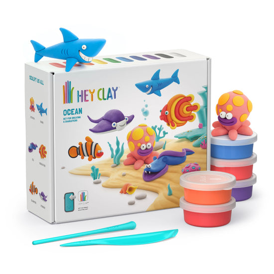 Hey Clay - Modelling Air-Dry Clay with Fun Interactive App - Ocean, 15 cans