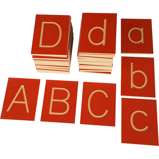 Little Sprouts By Greenbean - Grooved Letter Plates - Upper & Lower Case - 52pcs - Solid Beech Wood