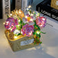 Cogo - Building Block Set - Rose Flower Basket with Fairy Lights - 1277 Pieces