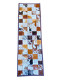 cow hide patchwork table runner  