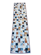 cow hide patchwork table runner  