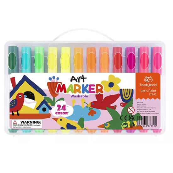 TookyToy - Washable Markers in Travel Case - 24 Colours