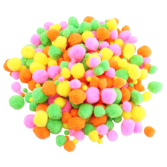 Anthony Peters - Acrylic Neon Pom Poms - 1-3cm Assorted Colours - 300pcs