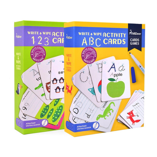 Mideer Write & Wipe Cards Bundle - 123 & ABC