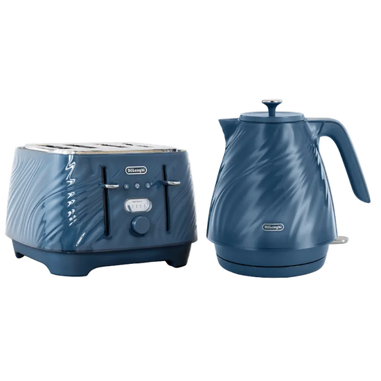 Delonghi Ballerina Seta Breakfast Set Bundle Silk Blue