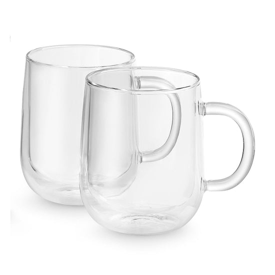Delonghi Double Walled Glass Coffee Mugs 500ml DLSC327