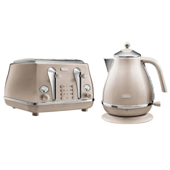 Delonghi Icona Metallics Breakfast Set Bundle Beige