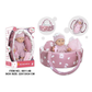 Baby Doll with Soft Body, Carry Basket, Pink Knit Outfit - 30cm