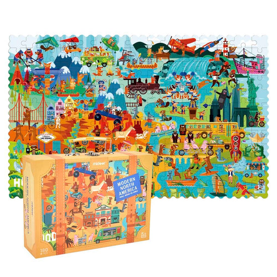 Mideer - Travel Around the World Puzzle - Modern North America - 180pcs