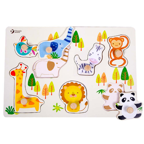 Classic World - Peg Puzzle - Zoo - 7pcs