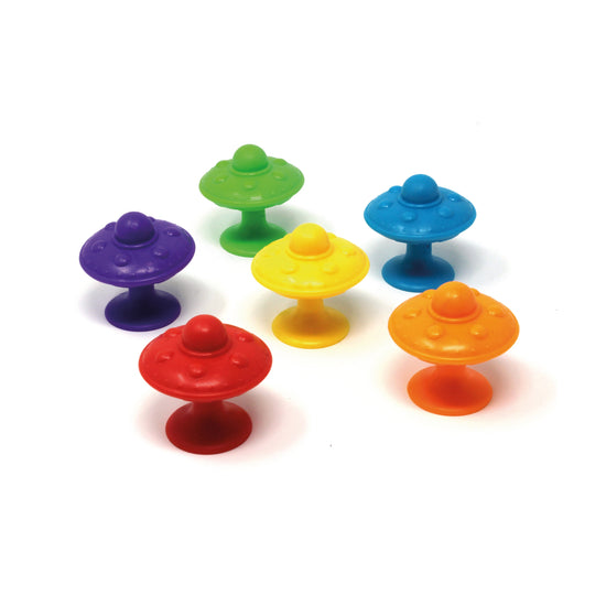 Learning Resources - Super-Suction Space Saucers - Set Of 30