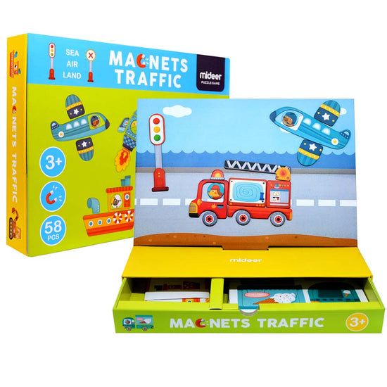 Mideer - Magnetic Puzzle - Traffic Game - 58pcs