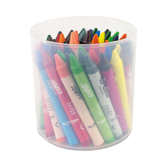 Toy Color - Wax Crayons - Jumbo (ﾃｸ - 11mm) - 12 Colours - 50pcs Jar