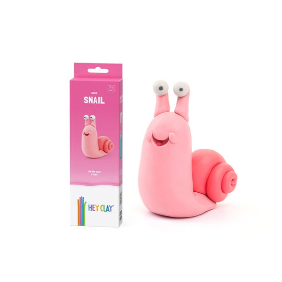 Hey Clay - Modelling Air-Dry Clay with Fun Interactive App - Snail, series Bugs, 3 cans