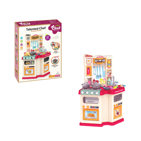 Cogo - Talented Chef Kitchen Set with Light, Sound & Effects - 67 Accessories