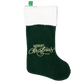 Green Velvet "Merry Christmas" Christmas Stocking with Faux-Fur Cuff