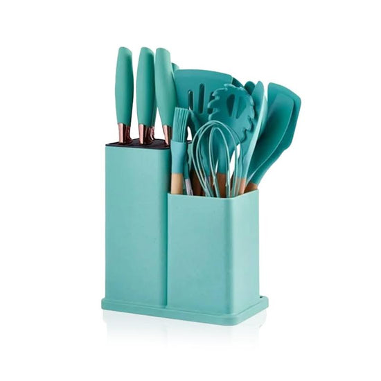 Kitchen Life 19 Piece Kitchen Utensil Set Dark Green