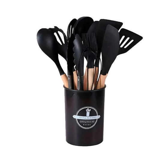 Kitchen Life 12 Piece Kitchen Utensil Set Black