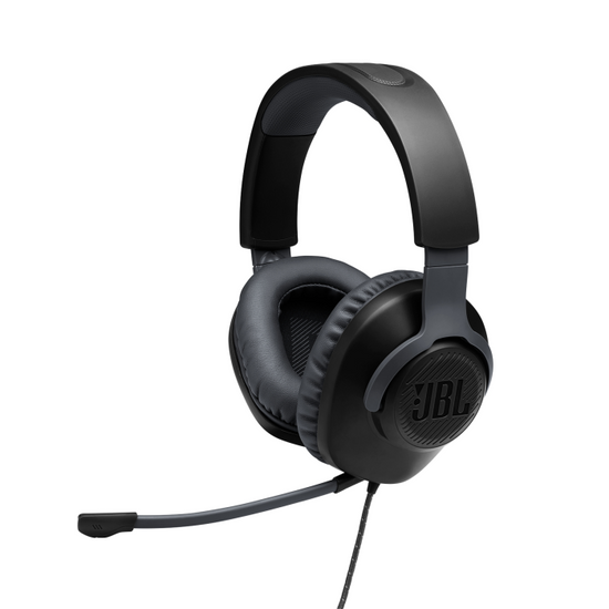 JBL Quantum 100 Wired Over-Ear Gaming Headset With Detachable Mic Black