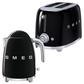Smeg Retro 1.7l Kettle & 2 Slice Toaster Black Combo KLF03BLSA + TSF01BLSA