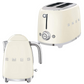 Smeg Retro 1.7l Kettle & 2 Slice Toaster Cream Combo KLF03CRSA + TSF01CRSA