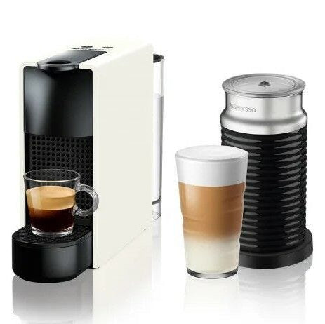 Nespresso Essenza Mini Coffee Machine with Aeroccino Milk Frother Bundle - White - 90009455