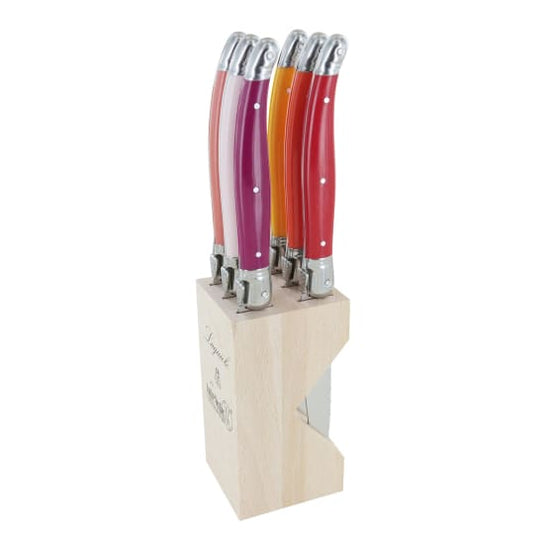 Andre Verdier Steak Knife Set with Stand, 6-Piece Crepuscule