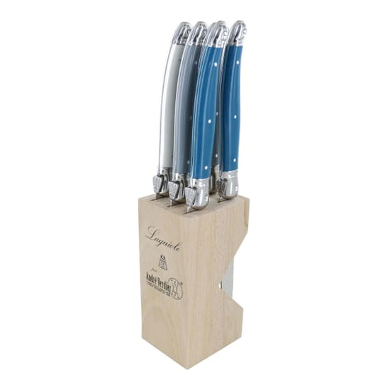 Andre Verdier Steak Knife Set with Stand, 6-Piece Azure