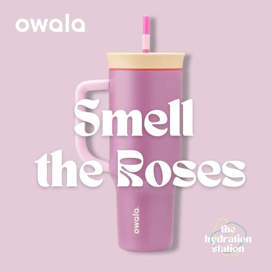 Owala 40oz Stainless Steel Travel Mug with Straw 1.1L Roses