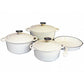Cast Iron 7 Piece Cookware Pot Set Cream